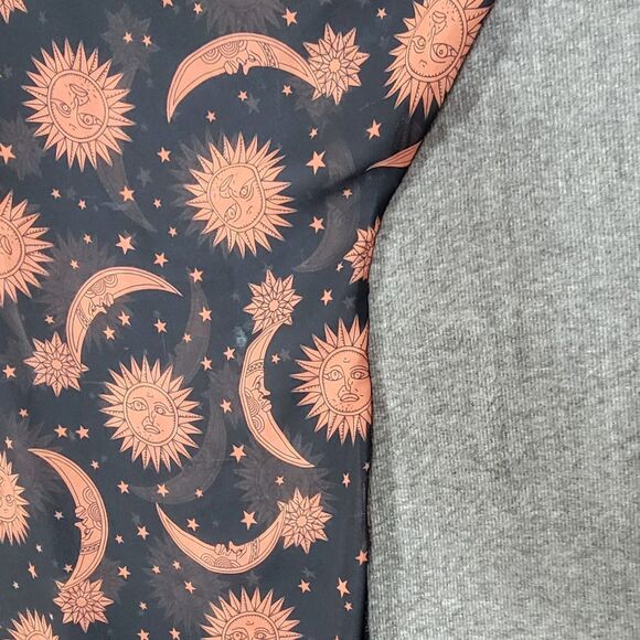 Celestial Kimono Womens One Size Black Brown Sheer Sun Moon Stars Midi Cover Up - Picture 13 of 15